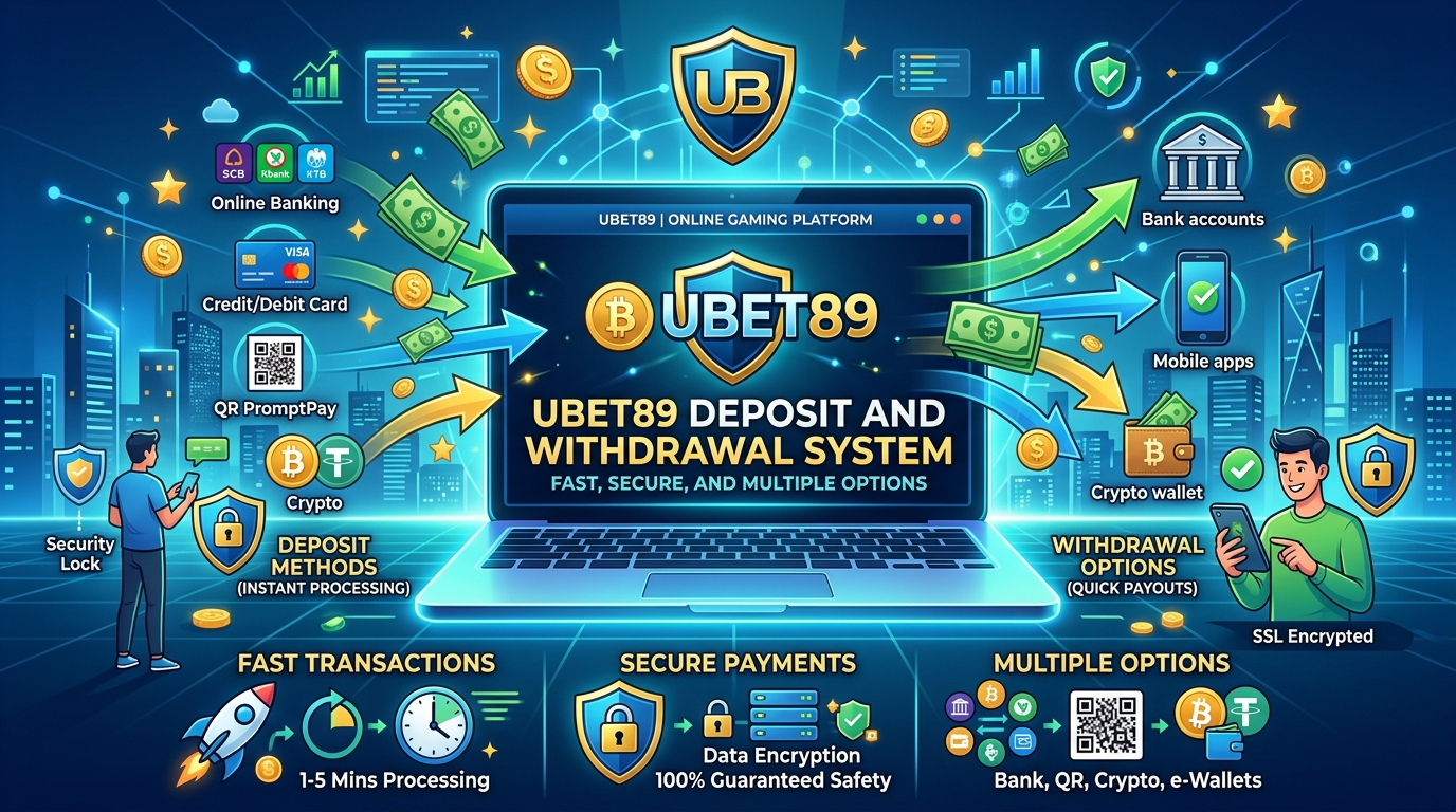 เว็บหลัก UBET89 ระบบฝาก-ถอนเงิน รวดเร็ว ปลอดภัย